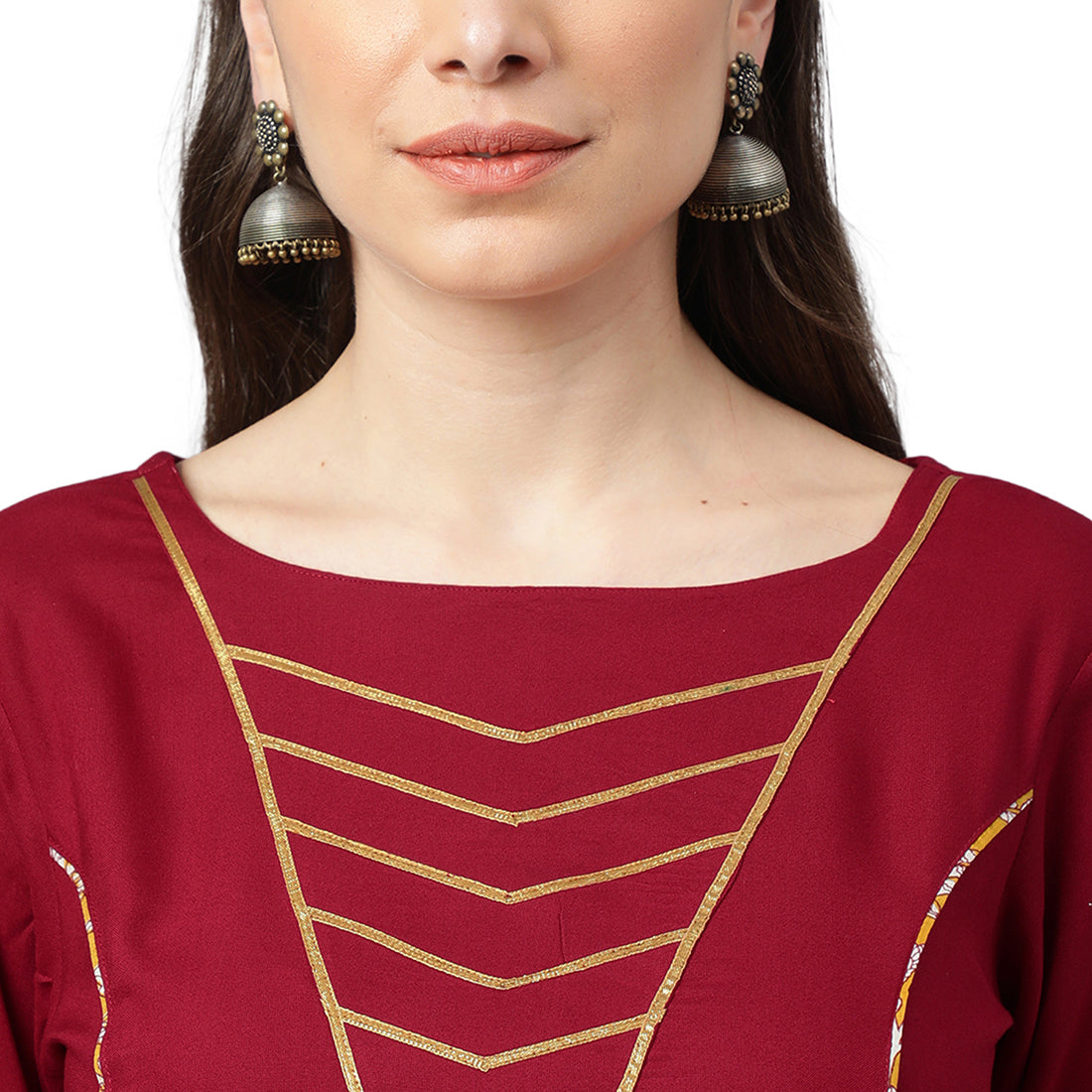 Idalia Maroon Rayon Kurta Set